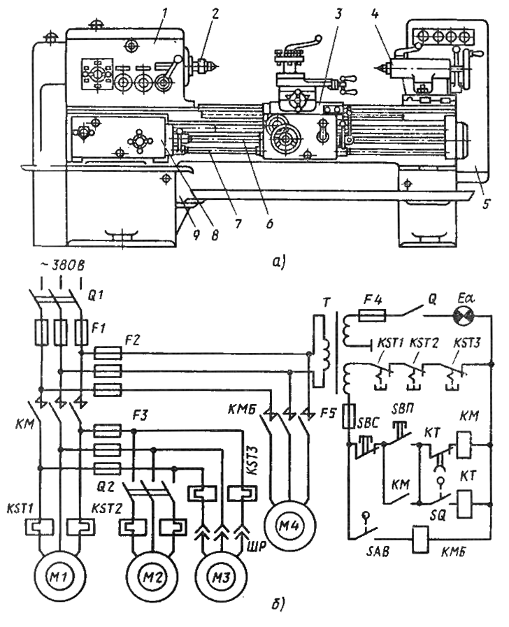 Принципиальная электрическая схема станка
